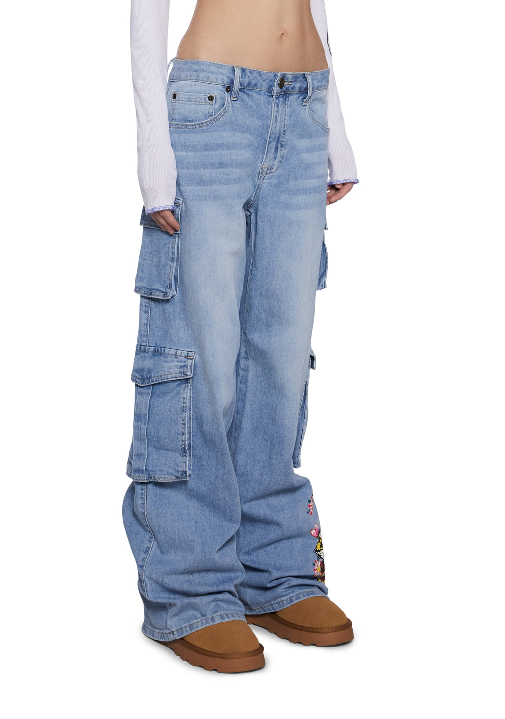 Tiger Flowers Cargo Jeans