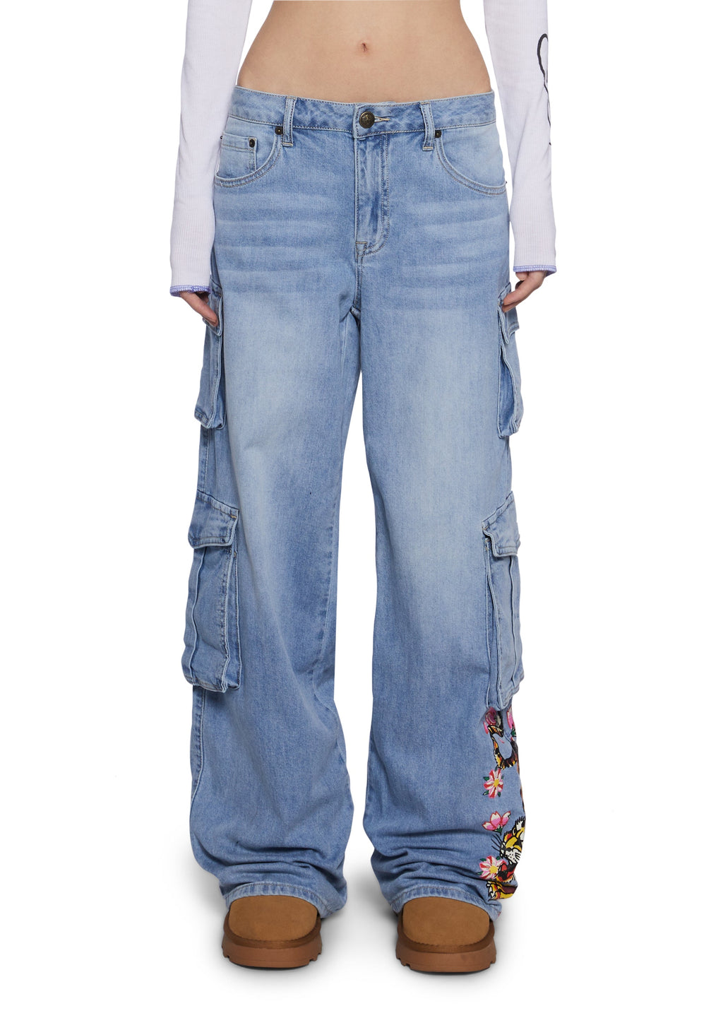 Tiger Flowers Cargo Jeans