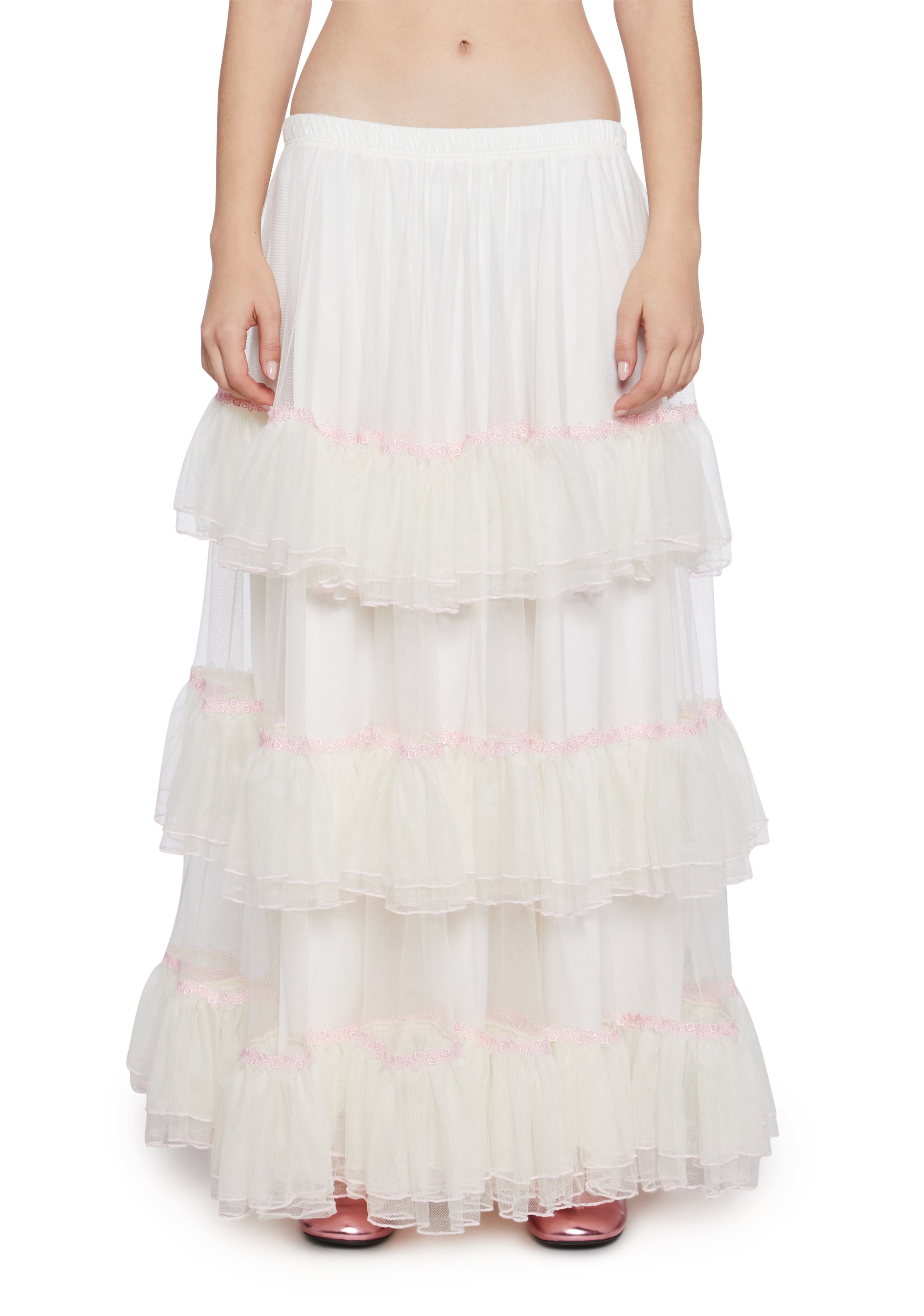 Not Shy Tiered Midi Skirt