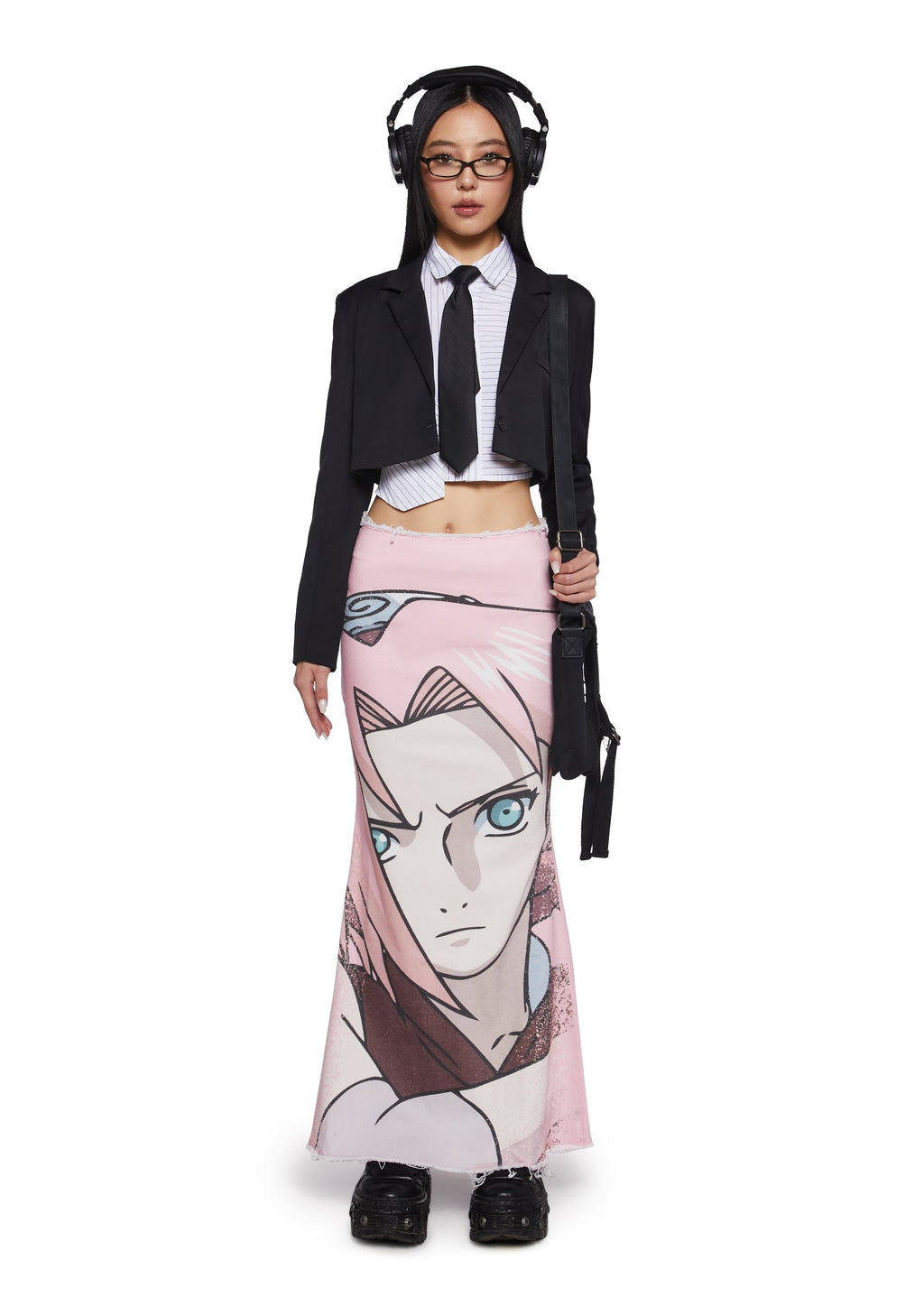 Sakura Denim Maxi Skirt