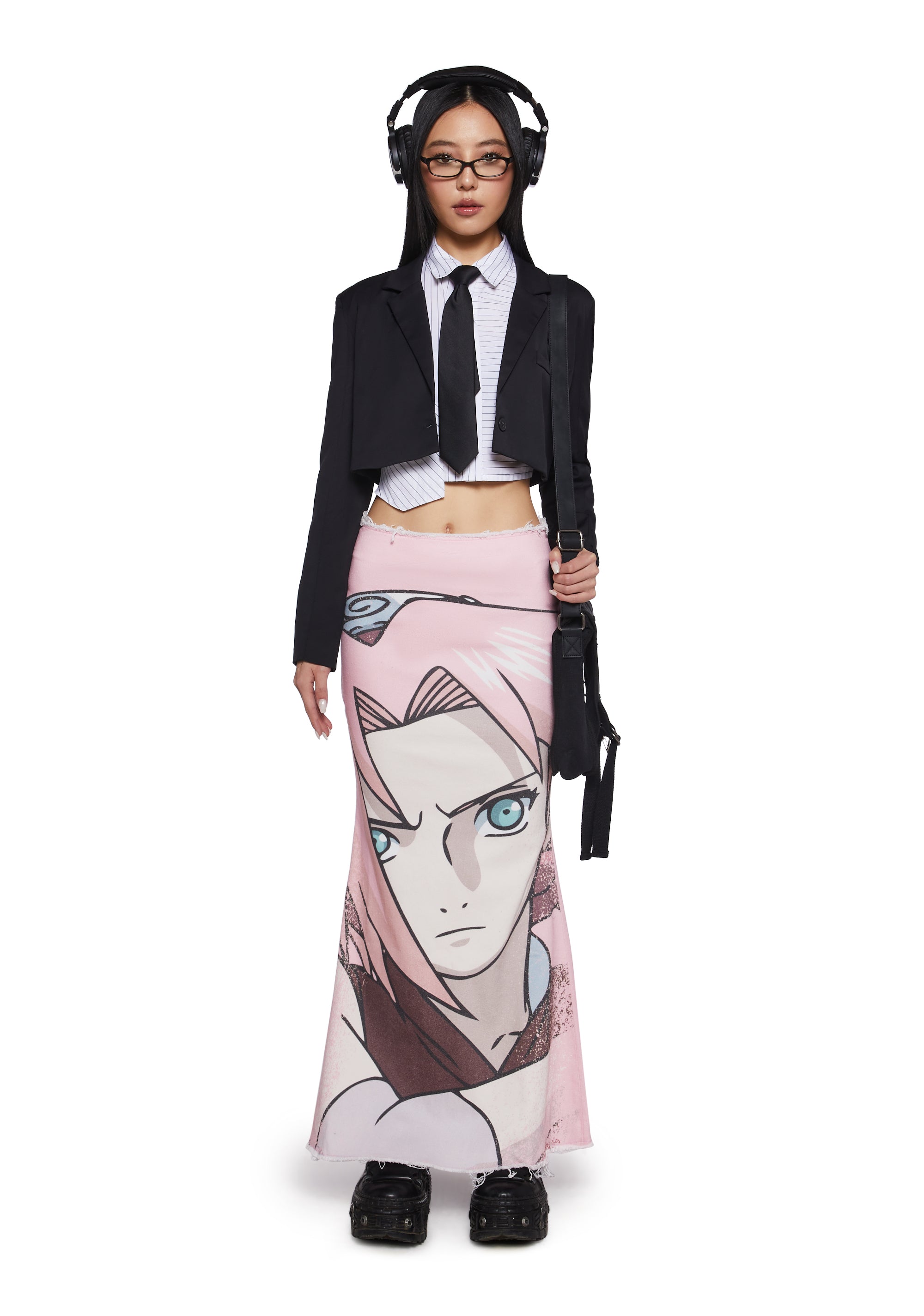 Sakura Denim Maxi Skirt
