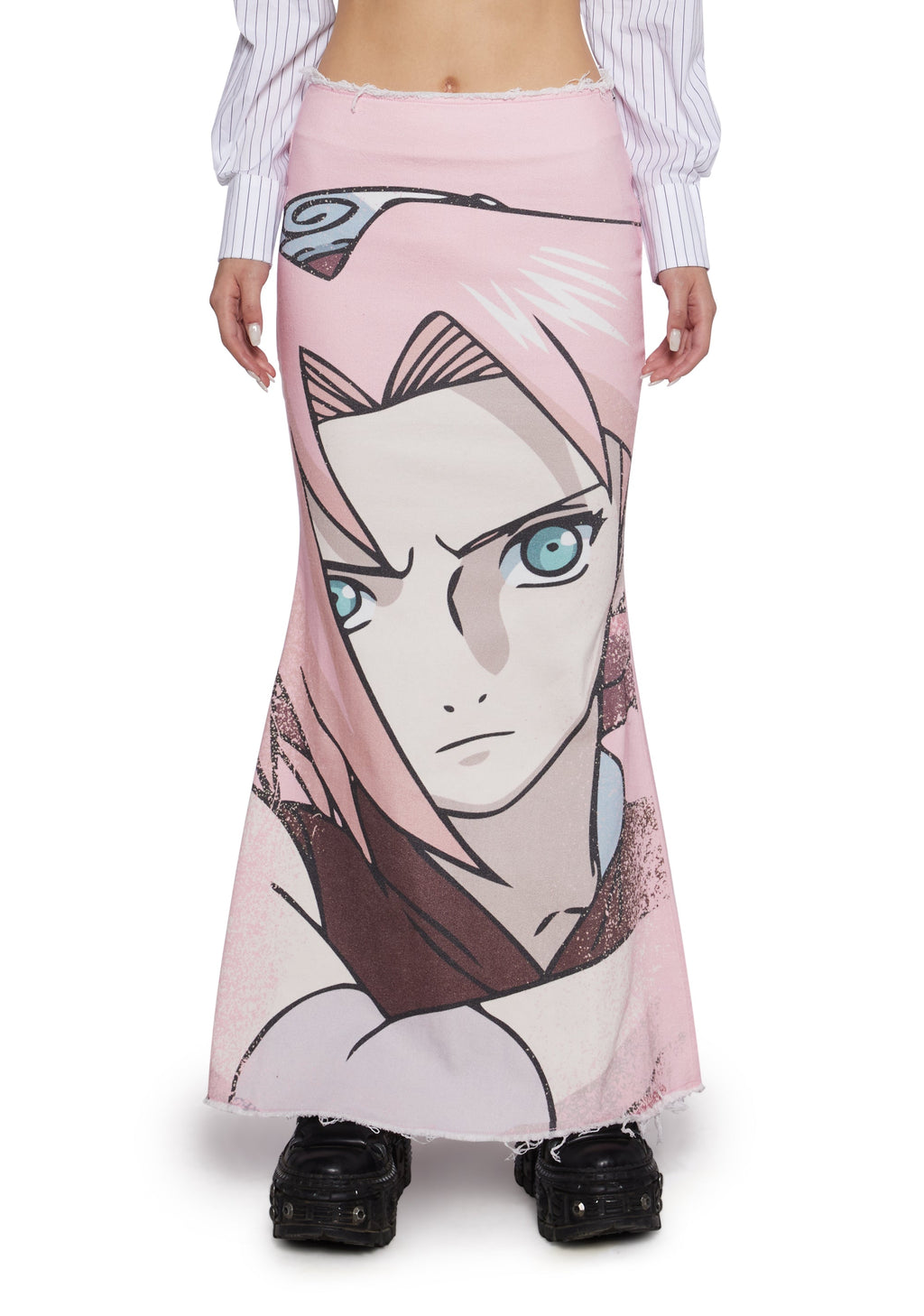Sakura Denim Maxi Skirt