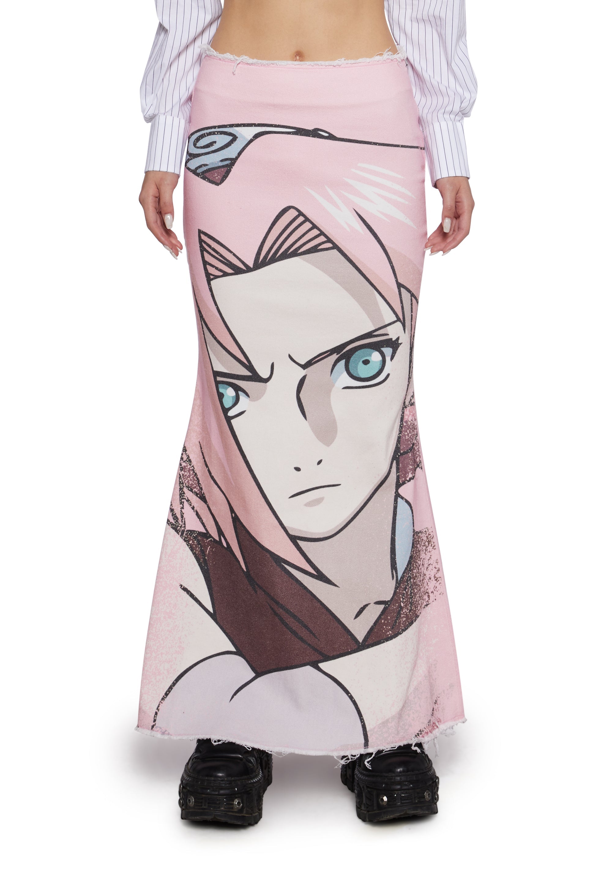 Sakura Denim Maxi Skirt