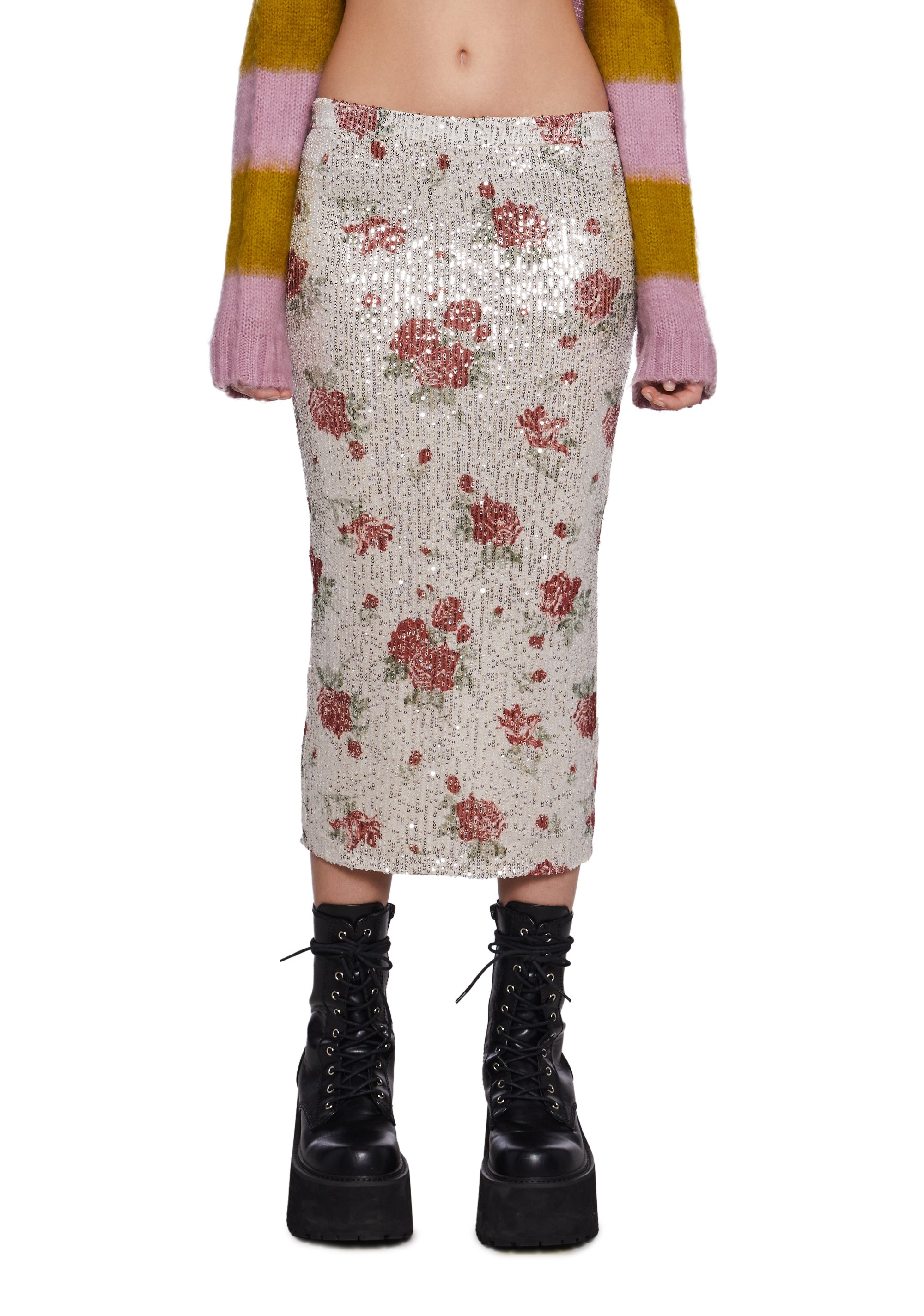 Mesmerized Days Sequin Midi Skirt